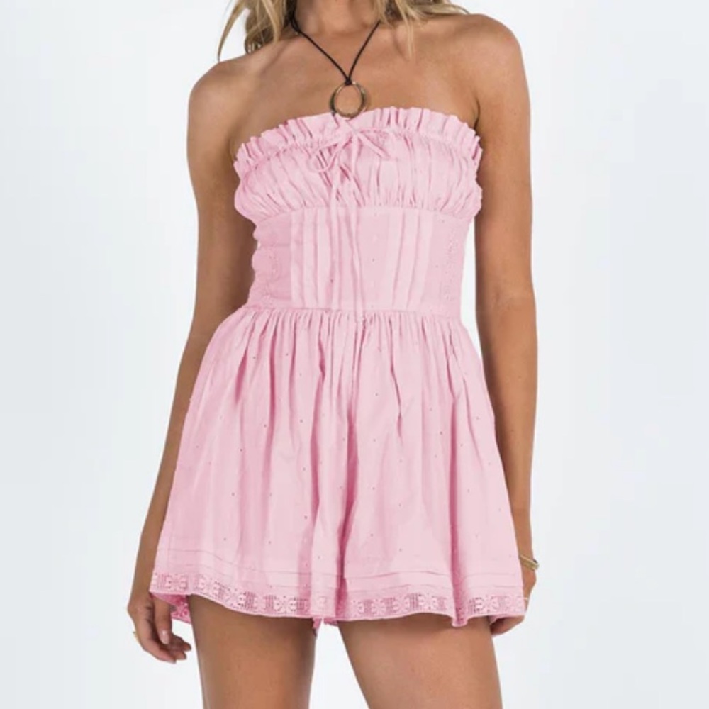 Princess Polly Pink Strapless Ruffle Sundress